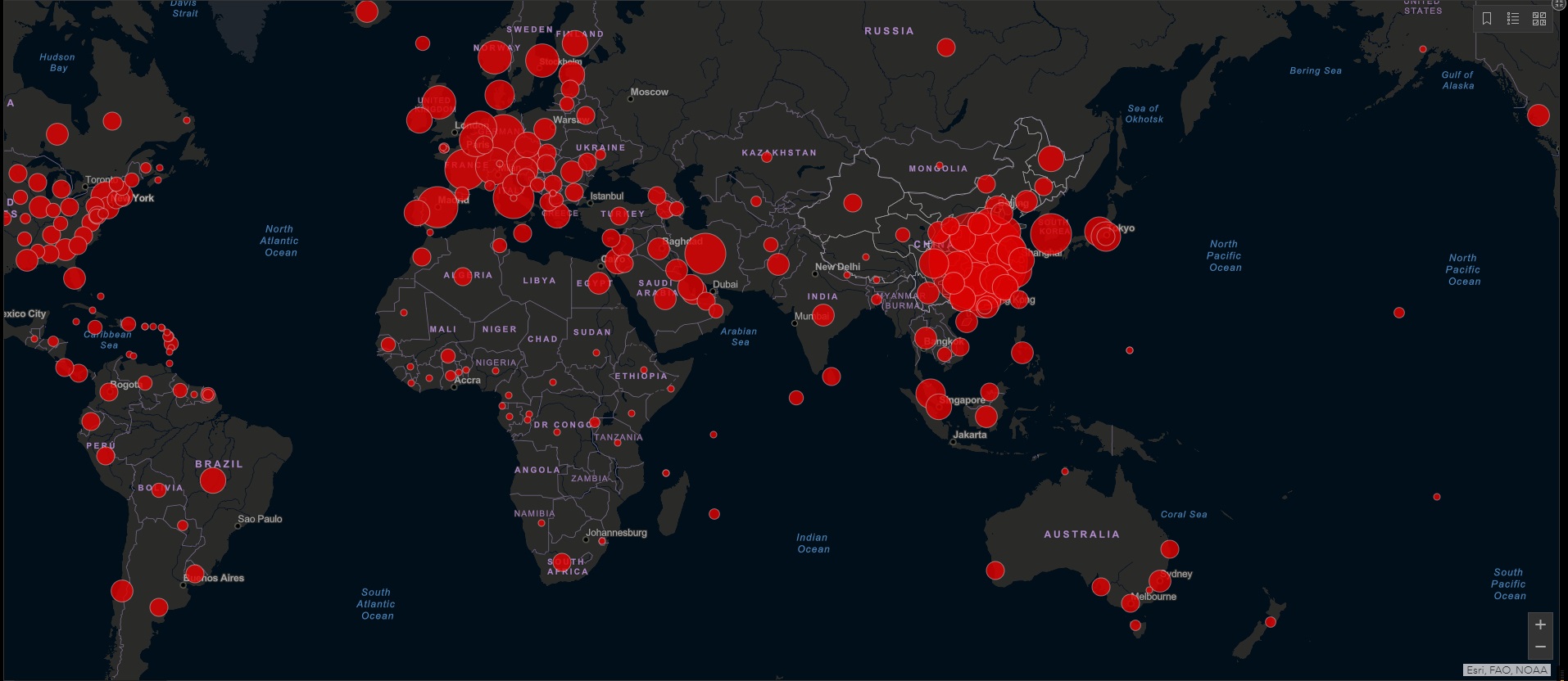 全球疫情总览图